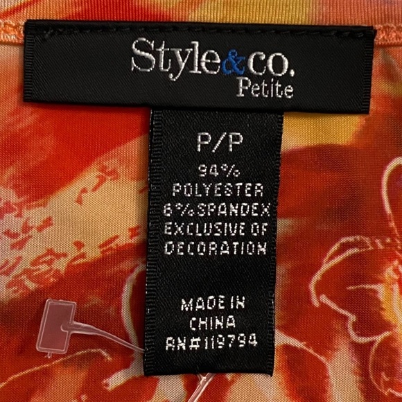 Style & Co Petite Sleeveless Abstract A Line Embroidered Collar Dress Petite PP - Picture 10 of 12